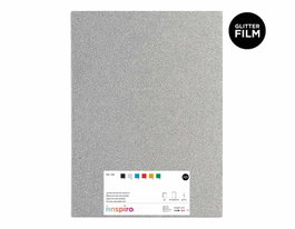 Innspiro Set de 5 láminas de Goma EVA plata con purpurina 40x60cm x 2mm