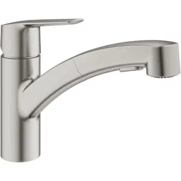 Grohe 30531DC1 - Mezclador Monomando para Fregadero de Cocina con Caño Giratorio 90° y Ducha Extraíble Supersteel, Modelo Start