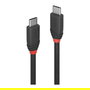 LINDY 36905 Cable USB 3.1 Tipo C a C 3A Macho/Macho, Negro, 0.5m