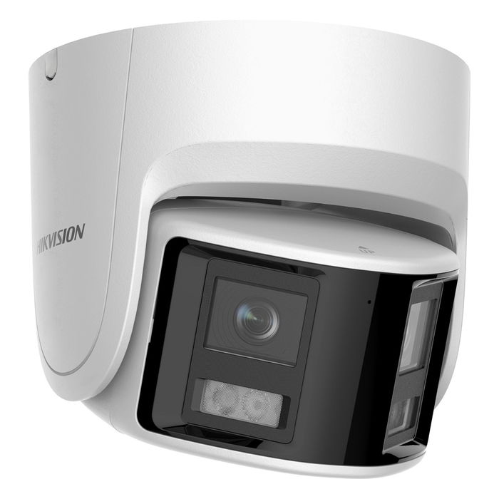 Hikvision DS-2CD2347G2P-LSU/SL(2.8mm)(C) Cámara IP Turret ColorVu 4MP para Interior y Exterior, con Audio, PoE, WDR, IP67, Visión Nocturna de 30m, Montaje Techo/Pared, Blanco