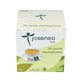JOSENEA Té Verde-Hierbabuena 10 Pirámides Ensobradas Bio para una mejor digestión