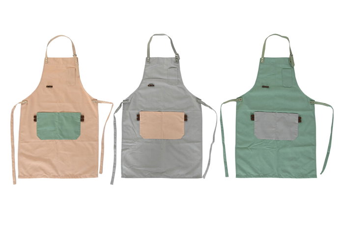 DKD Home Decor Delantal Poliéster Algodón Surtido 3 Colores