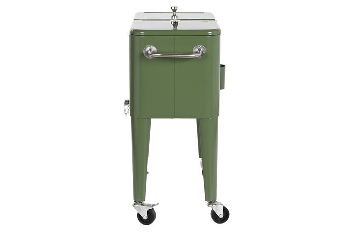 DKD Home Decor Nevera Terraza Y Jardin Verde Musgo Acero y Pp 43 x 80 x 74 cm