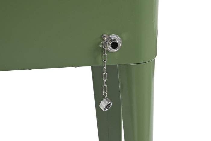 DKD Home Decor Nevera Terraza Y Jardin Verde Musgo Acero y Pp 43 x 80 x 74 cm