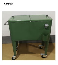 DKD Home Decor Nevera Terraza Y Jardin Verde Musgo Acero y Pp 43 x 80 x 74 cm