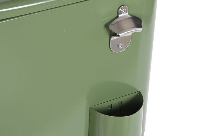 DKD Home Decor Nevera Terraza Y Jardin Verde Musgo Acero y Pp 43 x 80 x 74 cm