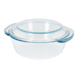 Termolex Fuente redonda de cristal para horno con tapa 1,5l Ø23,4 x 10 cm