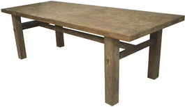 DKD Home Decor Mesa Comedor Indo minimal 24 Teca reciclada Desmontable 90 x 78 x 220 cm