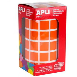 APLI PAPER Rollo de Gomets Cuadrados Naranja 15 mm, 2832 Unidades