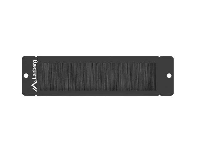 Lanberg AK-1104-B Panel Pasacables con Cepillo para Rack, Negro, Capacidad 1U, Accesorio de Bastidor