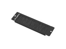 Lanberg AK-1104-B Panel Pasacables con Cepillo para Rack, Negro, Capacidad 1U, Accesorio de Bastidor