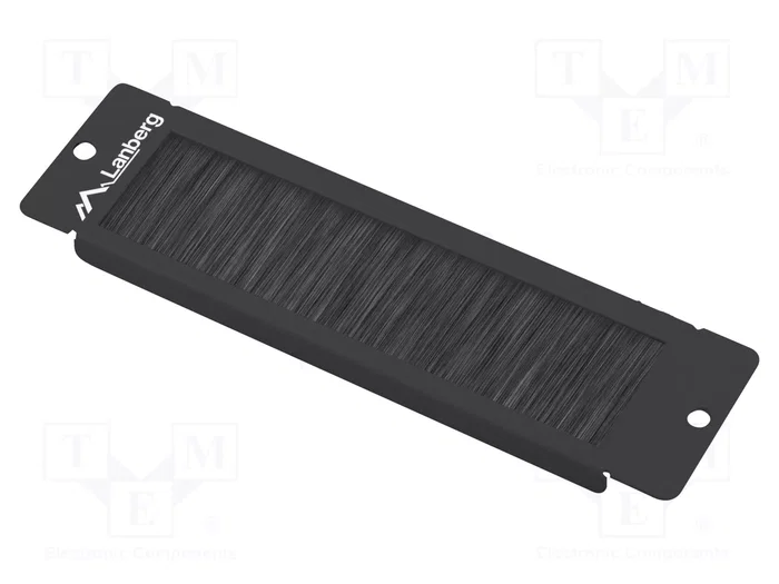 Lanberg AK-1104-B Panel pasacables con cepillo para armarios de 10 pulgadas, Negro