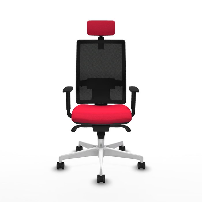 PIQUERAS Y CRESPO Silla de oficina Horna con mecanismo Sincro, Rojo y Negro