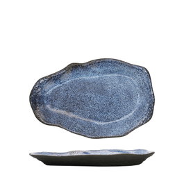 Summa Oyster Granilla Plato Llano 23x15 cm (Set de 6) Azul-Negro