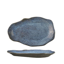 Summa Oyster Granilla Fuente Azul, Gres Vitrificado, Modelo Fuente, 23 x 15 cm (Set de 6)