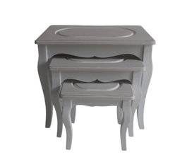 DKD Home Decor Set de 3 Mesitas Auxiliares Alice Madera