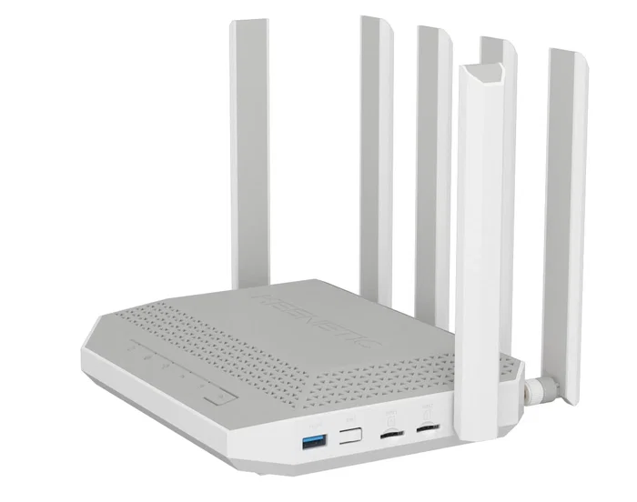 Keenetic Hero 5G (KN-4110) Router Inalámbrico Wi-Fi 6 AX3000 Mesh Dual Banda 2.4/5GHz con Conectividad 5G, 2xSIM, 2.5G Ethernet, Puertos USB 3.0 y 2.0, VPN, Gris/Blanco Keenetic Hero 5G (KN-4110) Router Inalámbrico Wi-Fi 6 AX3000 Mesh Dual Banda 2.4/5GHz con Conectividad 5G, 2xSIM, 2.5G Ethernet, Puertos USB 3.0 y 2.0, VPN, Gris/Blanco