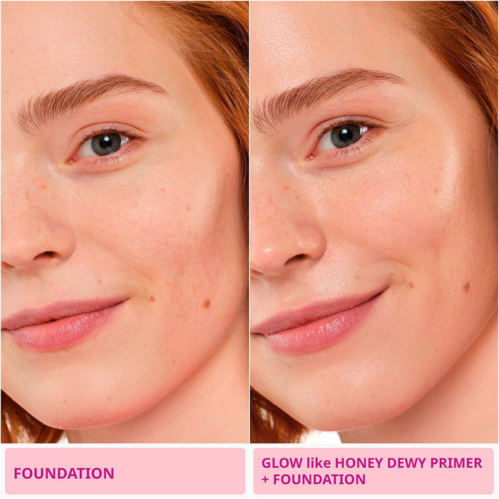 Essence GLOW LIKE HONEY DEWY PRIMER Primer de Maquillaje Luminoso y Natural en Textura Gel, 30 ml, Vegano