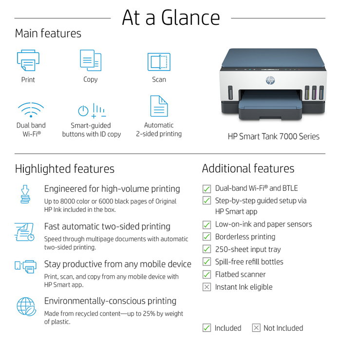 HP Smart Tank 7008 Multifunción Inyección de Tinta Gris