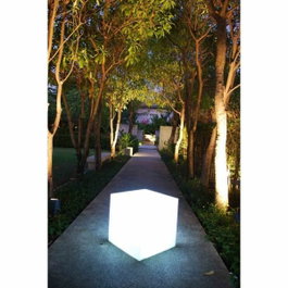 Lumisky Bombilla cubo blanco 40 cm E27, blanco y negro