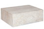 DKD Home Decor Mesa de Centro Fibra Vidrio Simil Travertine 90x60x30