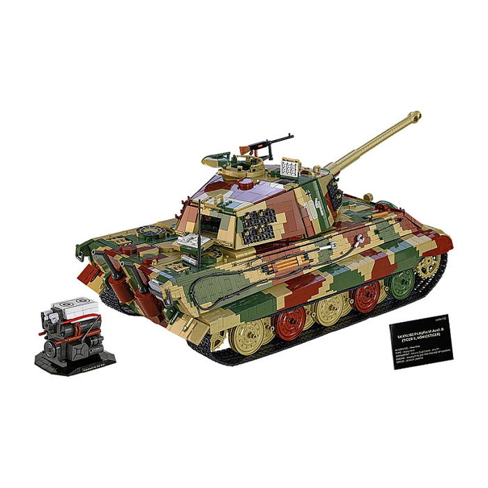 Cobi Tiger II Königstiger Juego de Construcción con 1117 Piezas, Color Camuflaje, Escala 1:12, Edad Recomendada 12 Años, Modelo 325 mm x 860 mm x 290 mm
