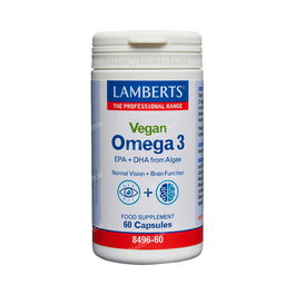 LAMBERTS Omega 3 Vegano 60 Cápsulas Aceite de Algas Marinas 150 mg EPA 300 mg DHA