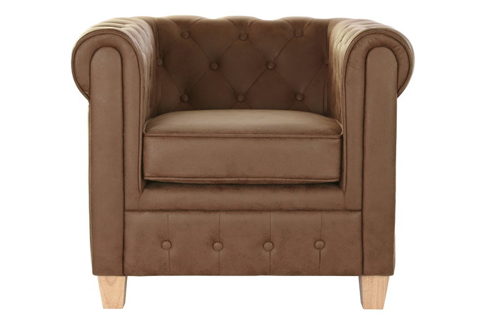 DKD Home Decor Sillón de Poliéster y Madera Marrón