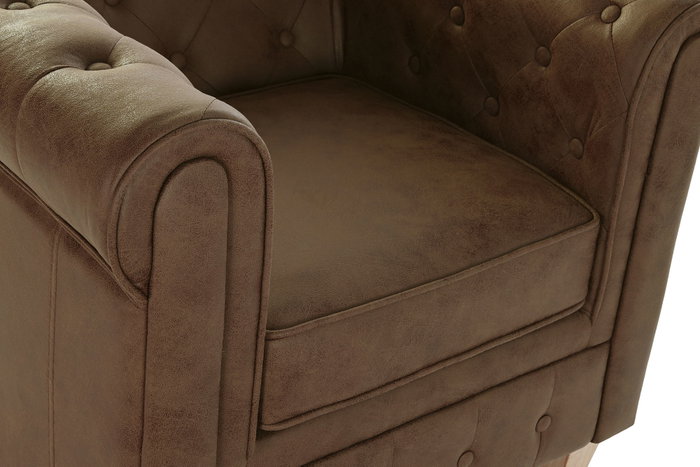 DKD Home Decor Sillón de Poliéster y Madera Marrón