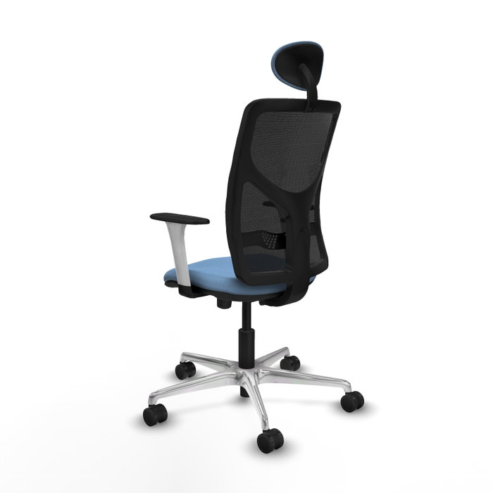 PIQUERAS Y CRESPO Silla de oficina Motilla con mecanismo Sincro/Traslack Azul cielo y Negro