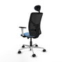 PIQUERAS Y CRESPO Silla de oficina Motilla con mecanismo Sincro/Traslack Azul cielo y Negro