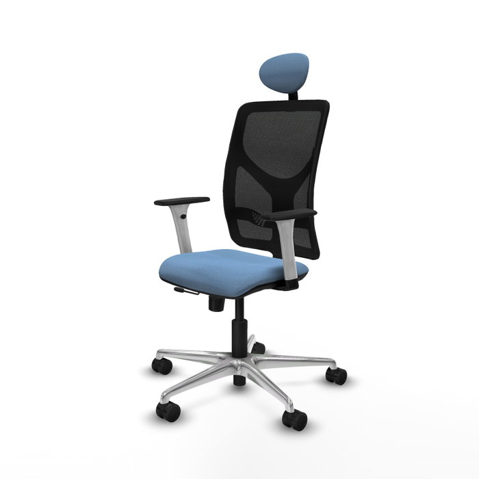PIQUERAS Y CRESPO Silla de oficina Motilla con mecanismo Sincro/Traslack Azul cielo y Negro
