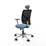 PIQUERAS Y CRESPO Silla de oficina Motilla con mecanismo Sincro/Traslack Azul cielo y Negro