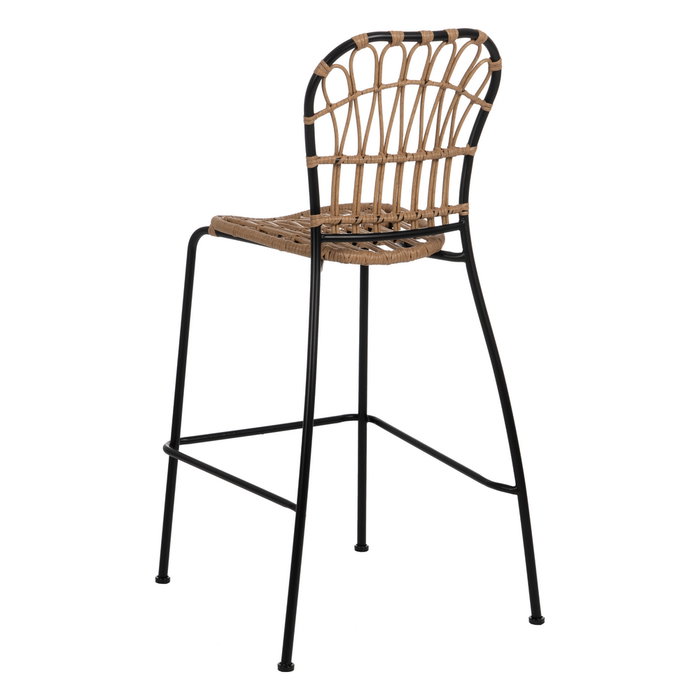 Taburete Natural-Negro Pe-Acero Salón 60 X 61 X 117 cm (Set de 2)