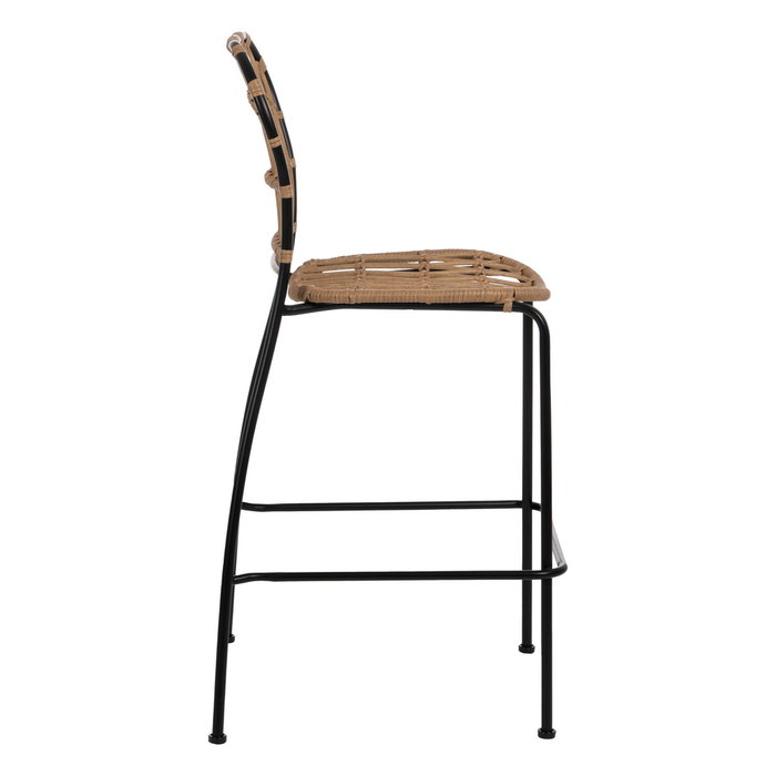 Taburete Natural-Negro Pe-Acero Salón 60 X 61 X 117 cm (Set de 2)