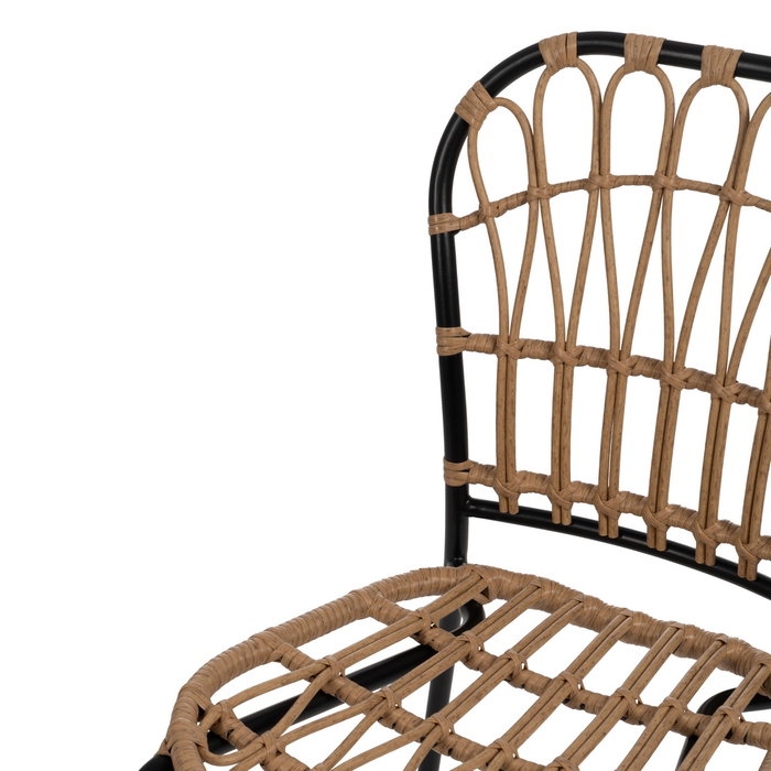 Taburete Natural-Negro Pe-Acero Salón 60 X 61 X 117 cm (Set de 2)