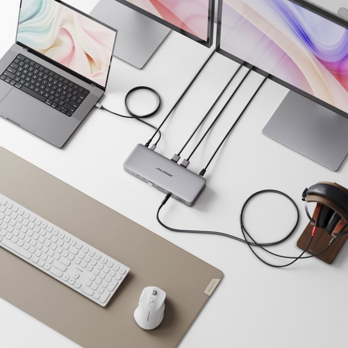 Alogic Quad 4K Thunderbolt 4 Hybrid Docking Station Silver