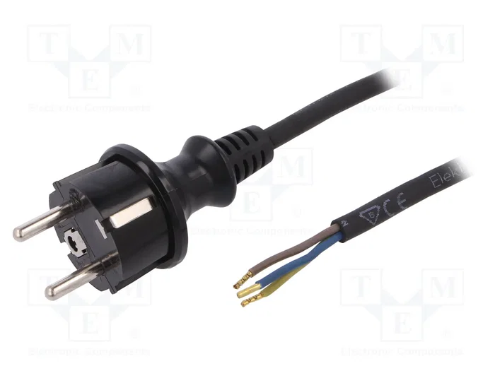 PLASTROL Cable de alimentación H05RR-F 3x1mm2 con enchufe CEE 7/7 (E/F), 1,5m PLASTROL Cable de alimentación H05RR-F 3x1mm2 con enchufe CEE 7/7 (E/F), 1,5m