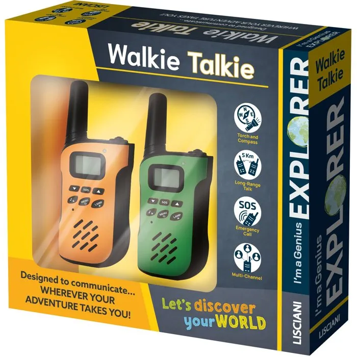 Liscianigiochi Soy un explorador genio - Walkie-Talkie Kit de comunicación, Alcance 4 km, Accesorios incluidos, Para mayores de 7 años (AACRX13756) Liscianigiochi Soy un explorador genio - Walkie-Talkie Kit de comunicación, Alcance 4 km, Accesorios incluidos, Para mayores de 7 años (AACRX13756)