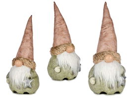 Krist+ Duende Resina Gorro Tela Rosa C Estrella 21 cm x 55 cm x 22 cm (Set de 4)