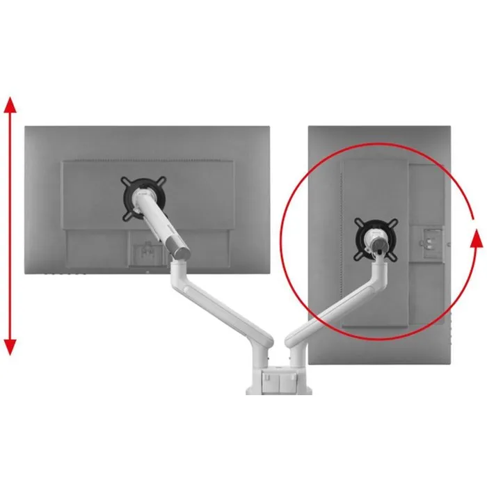 One For All DM 7220 Soporte de Doble Brazo para Monitor Blanco