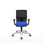 PIQUERAS Y CRESPO Silla de oficina Yunquera con mecanismo Sincro/Traslack, Azul y Negro