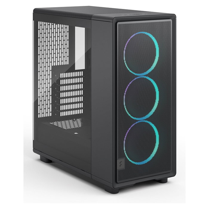 Fractal Design Epoch Midi Tower Caja PC Negro ATX/microATX/Mini-ITX Acero Panel Lateral Vidrio Templado RGB 3 Ventiladores 120mm Incluidos