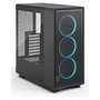 Fractal Design Epoch Midi Tower Caja PC Negro ATX/microATX/Mini-ITX Acero Panel Lateral Vidrio Templado RGB 3 Ventiladores 120mm Incluidos