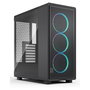 Fractal Design Epoch Midi Tower Caja PC Negro ATX/microATX/Mini-ITX Acero Panel Lateral Vidrio Templado RGB 3 Ventiladores 120mm Incluidos