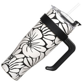 Cook Concept Mug Térmico 1,2 L Miami Blanco/Negro Conserva Frío/Calor 6 Horas Acero Inoxidable Asa