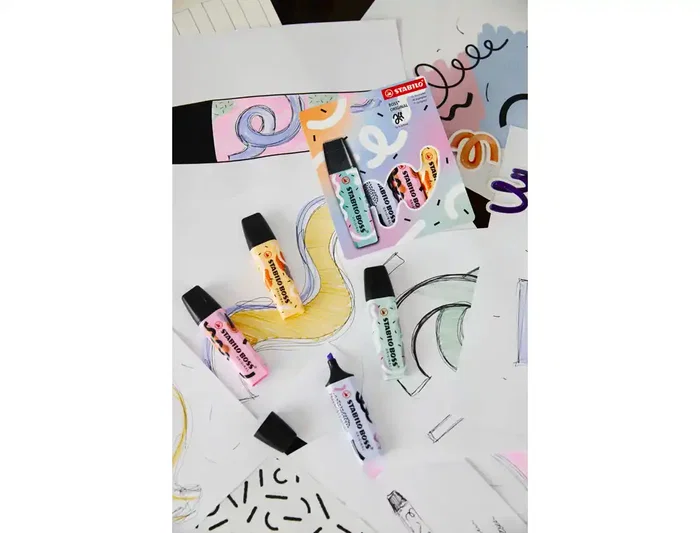 Stabilo BOSS Original Pastel by Ju Schnee Estuche 4 Rotuladores Fluorescentes Colores Surtidos