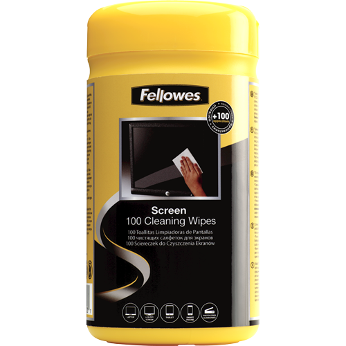 Fellowes Dispensador de 100 Toallitas Limpiadoras de Pantalla 9970330 Fellowes Dispensador de 100 Toallitas Limpiadoras de Pantalla 9970330