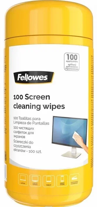 Fellowes Dispensador de 100 Toallitas Limpiadoras de Pantalla 9970330 Fellowes Dispensador de 100 Toallitas Limpiadoras de Pantalla 9970330