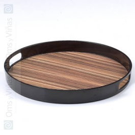 Impulse Bandeja de Servicio Redonda en Zebrano, 35 cm
